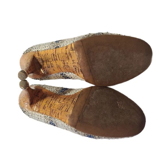 Chanel [Authentic] Metallic Tweed Rhinestone CC Closed Toe 3" Heels Size 6.5 - 7 - Picture 8 of 13